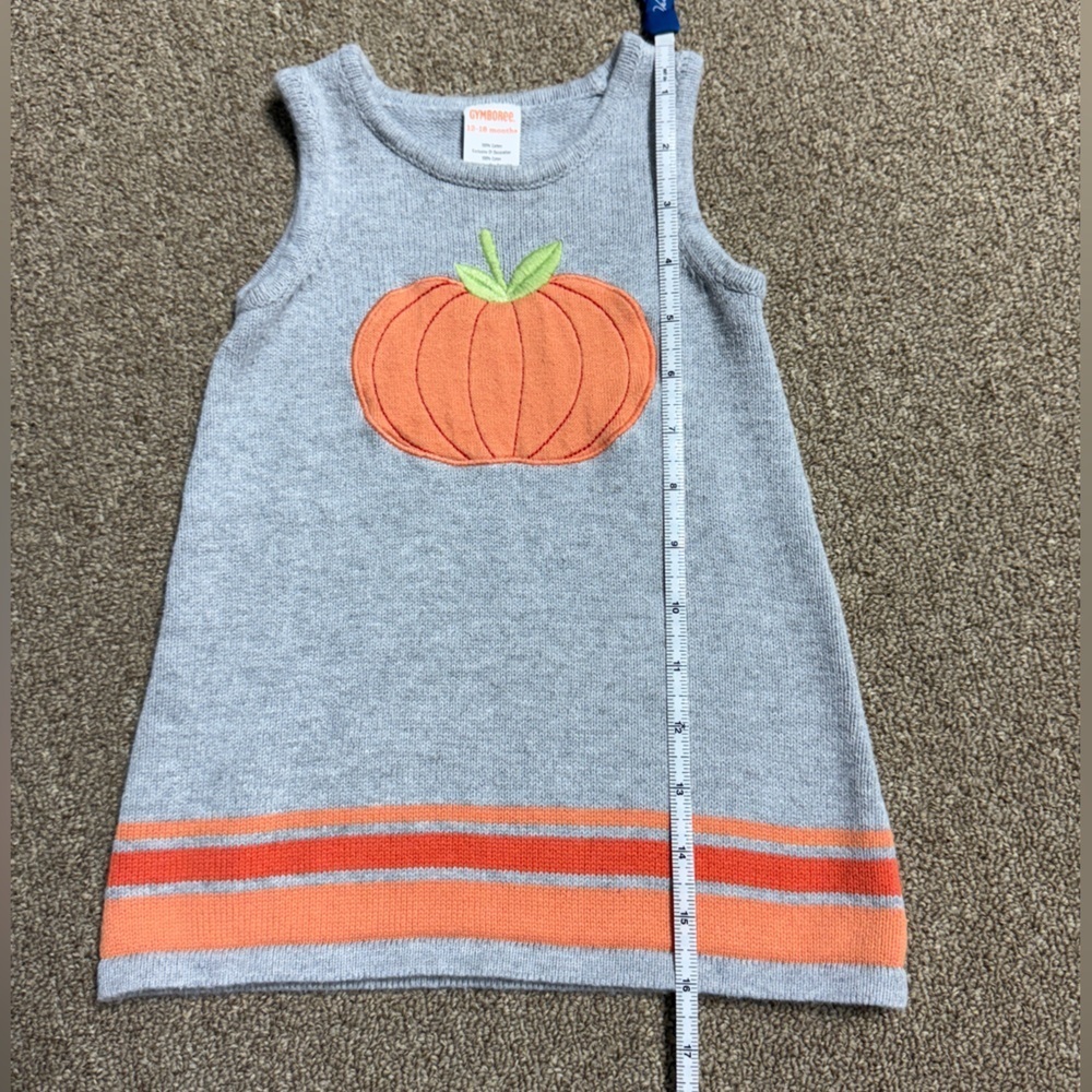 Gymboree: Girl’s Fall Pumpkin Sweater Dress Jumper, Size 12-18mo - Picture 5 of 6